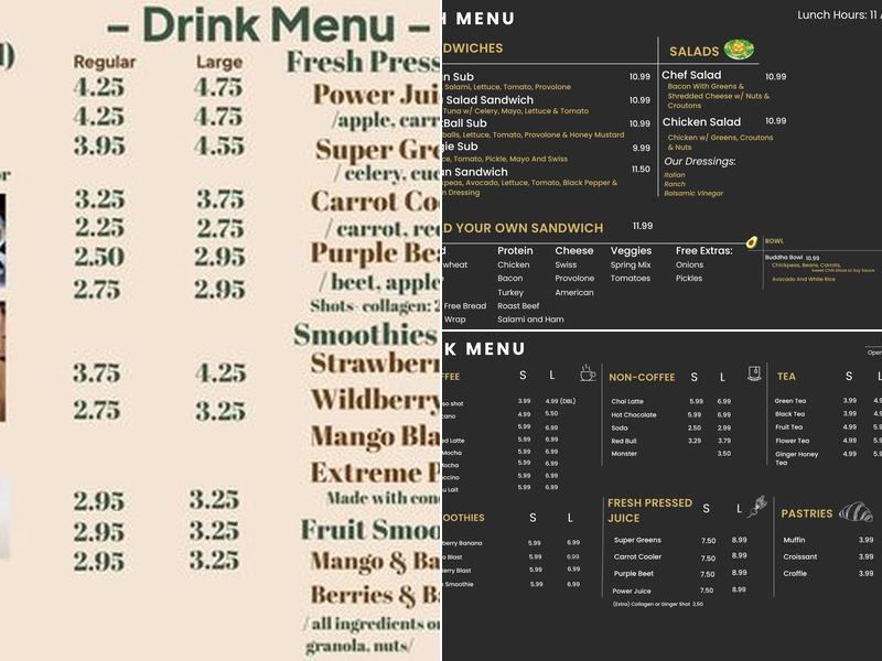 Deli Espresso DTC Menu