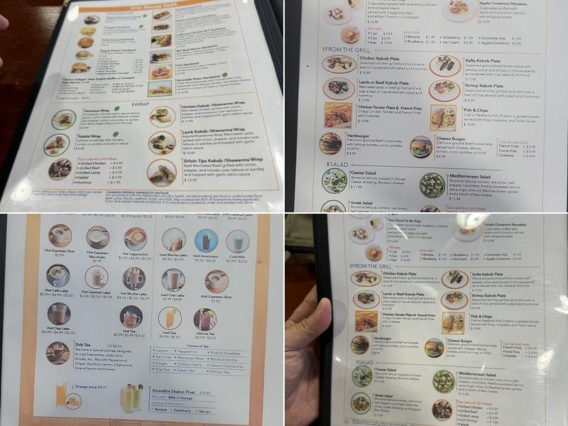 In House Cafe Menu