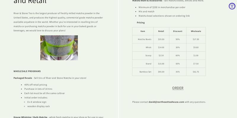 River and Stone Tea Menu