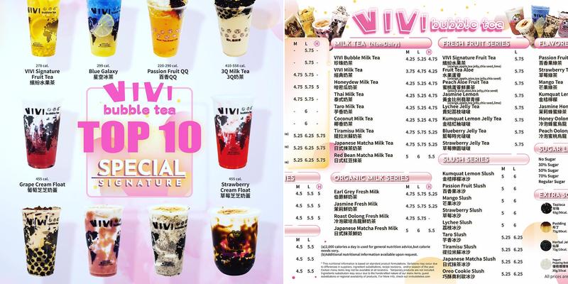 ViVi Bubble Tea Menu