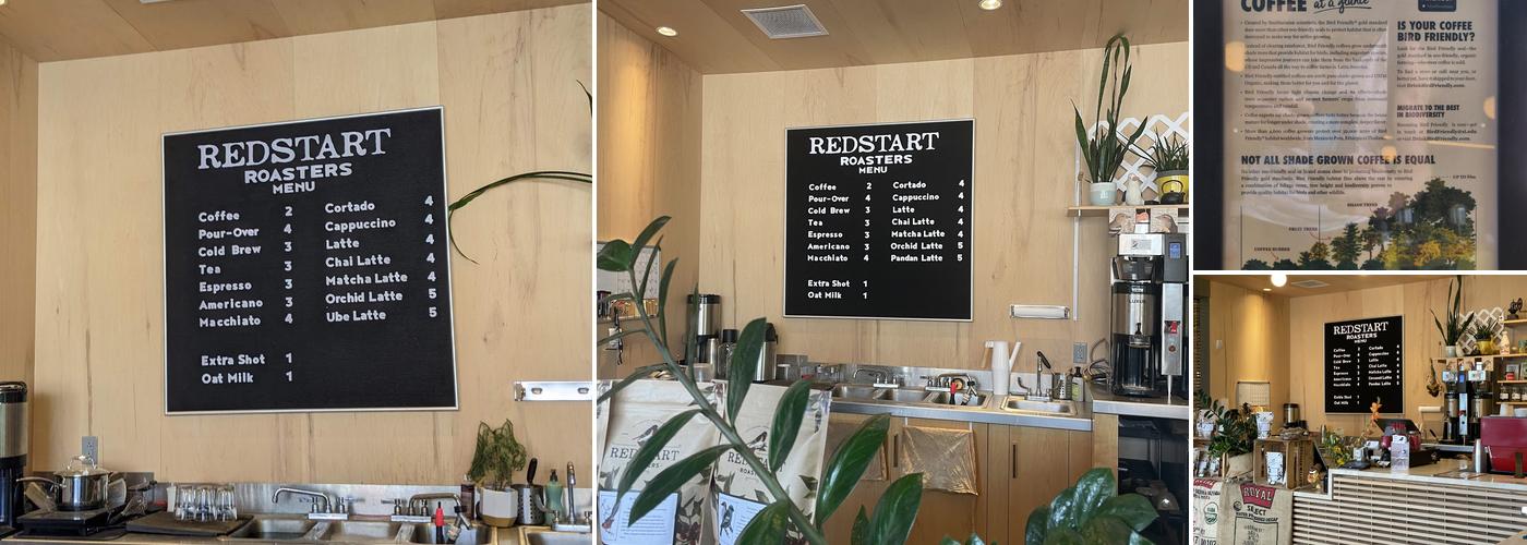 Redstart Roasters Menu