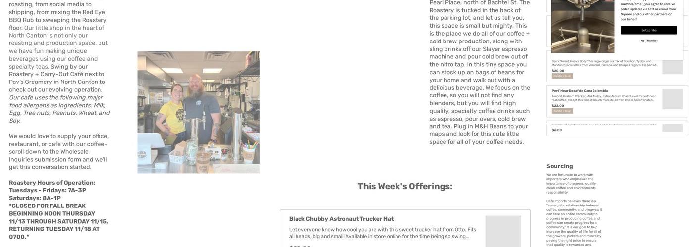 M&H Beans Coffee Roastery Menu