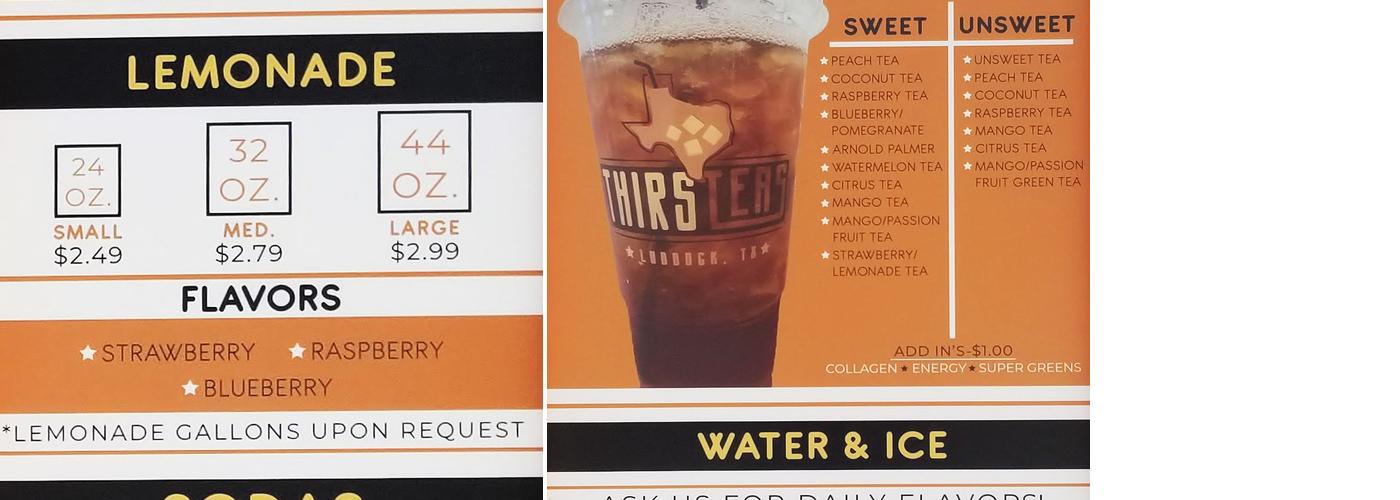 ThirsTeas Menu