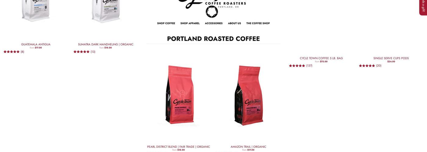 Cycle Town Coffee Roasters Menu