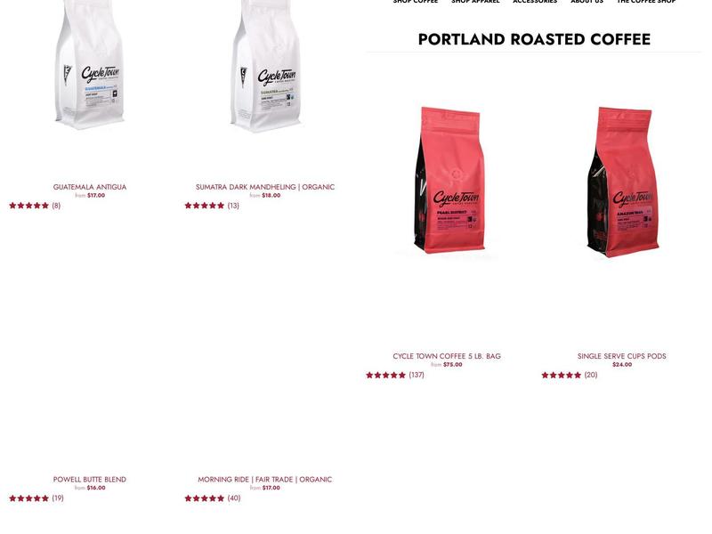 Cycle Town Coffee Roasters Menu