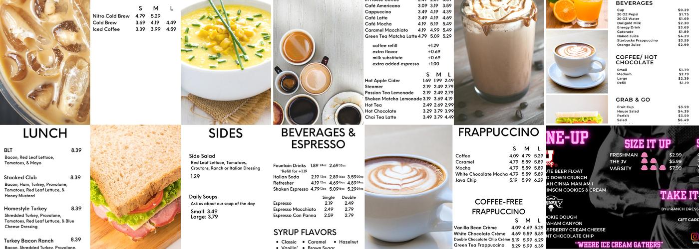 Scoops Menu