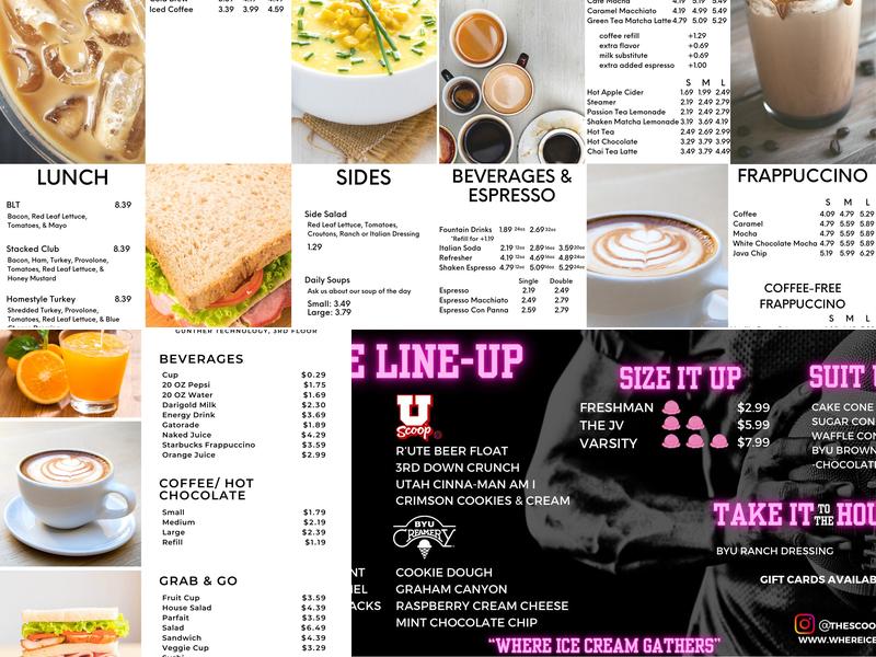 Scoops Menu