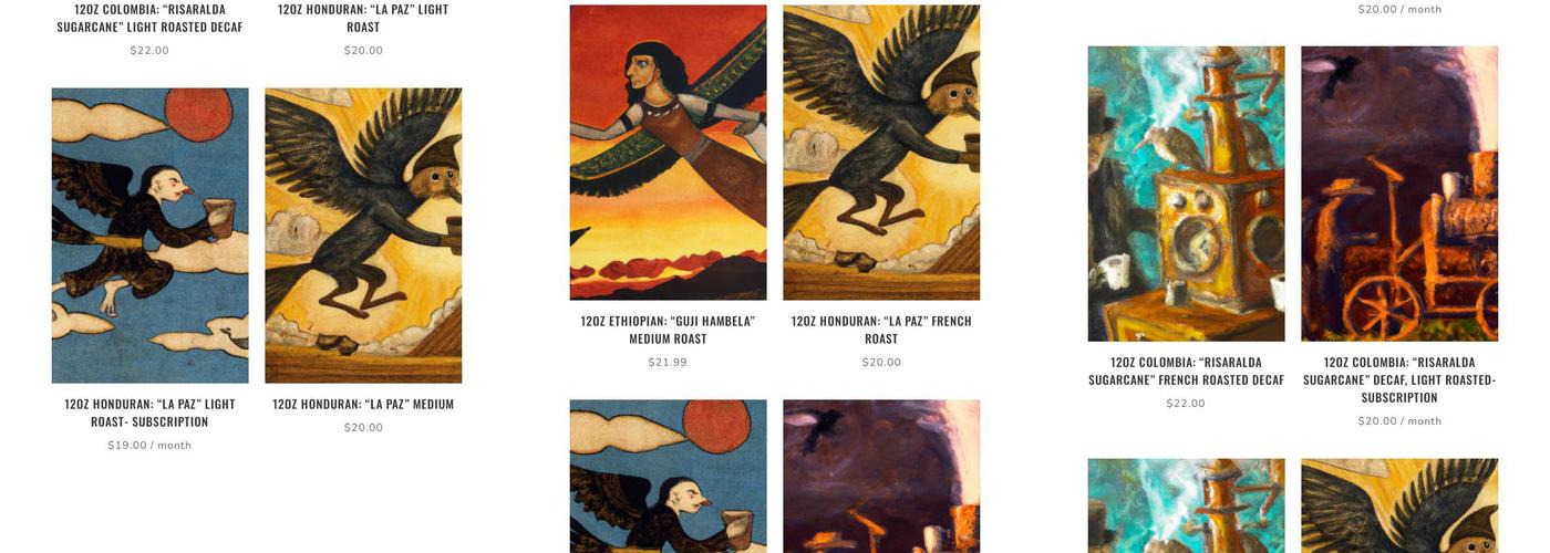 CrowBeard Craft Coffee Menu