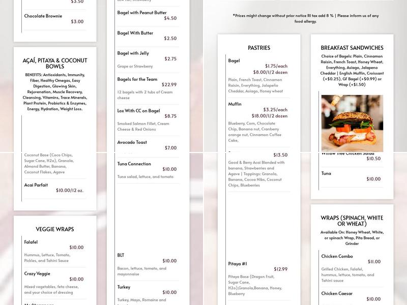 Coffee Connection Smithfield Menu