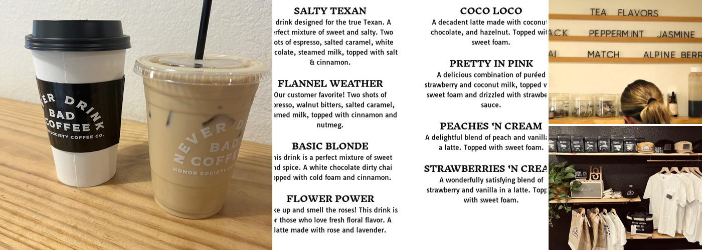 Honor Society Coffee Co. Menu
