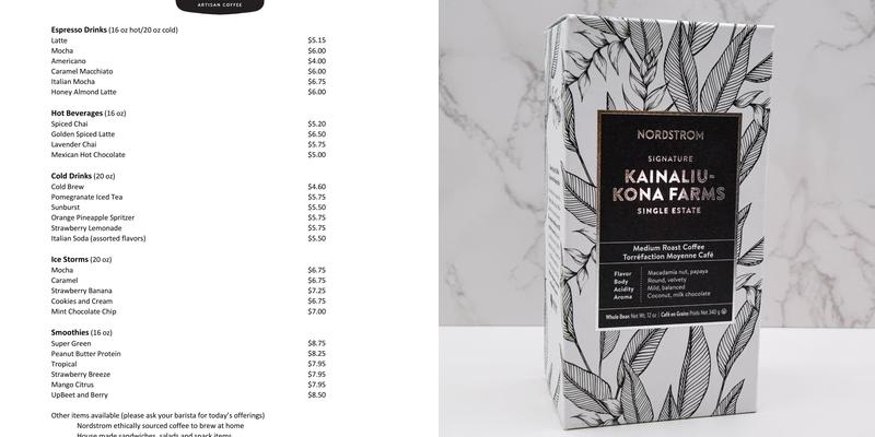 Nordstrom Espresso Bar Menu