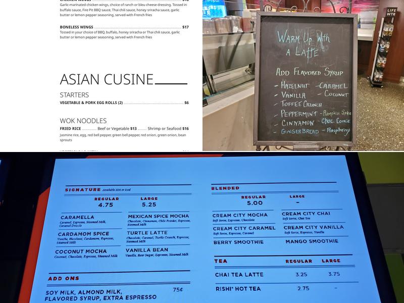 Cream City Coffee Co. Menu