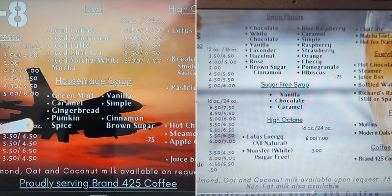 JP-8 Coffee Menu