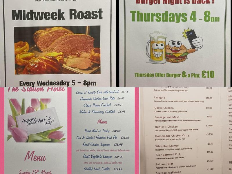 The Station Hotel Menu