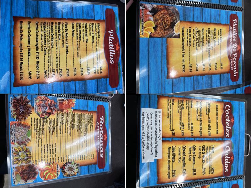 Mariscos el Diamante Menu