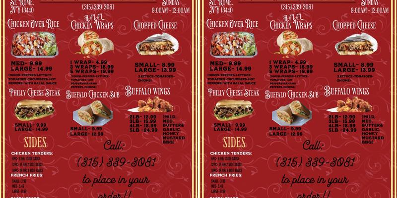 Quick and easy shop Menu