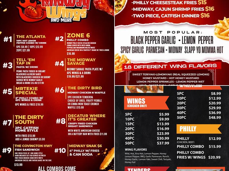 Midway Wings & More Menu