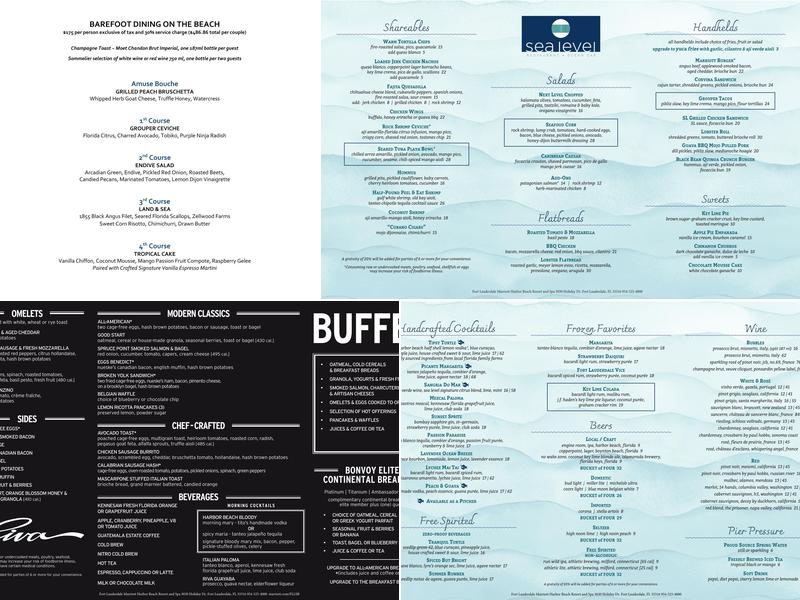 Sea Level Restaurant Menu
