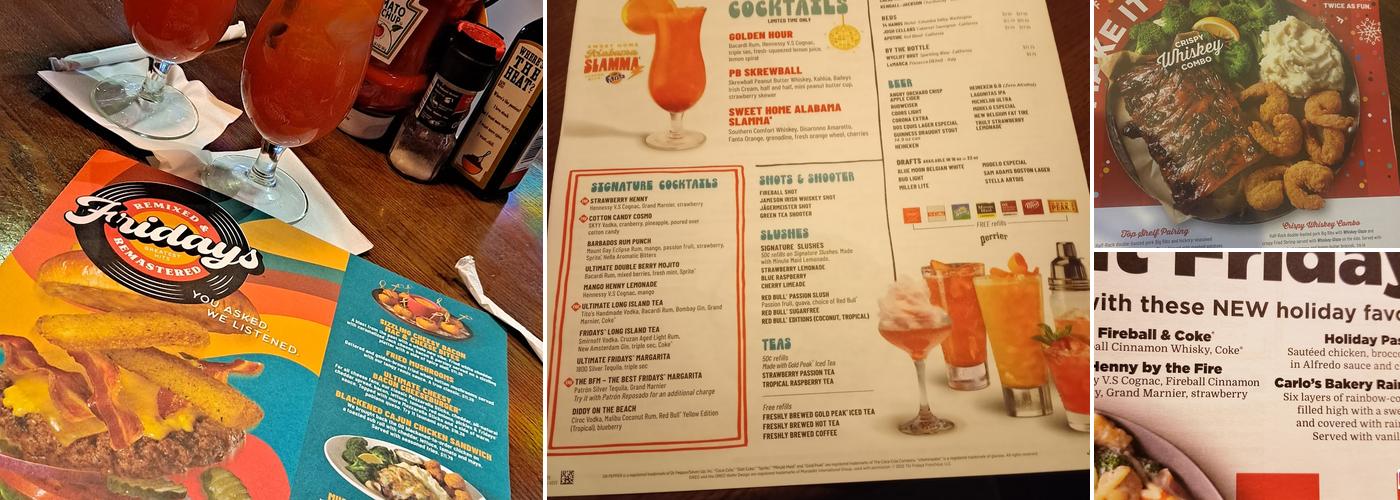 TGI Fridays Menu