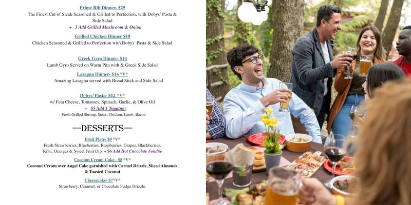 Le Chateau Pier Menu