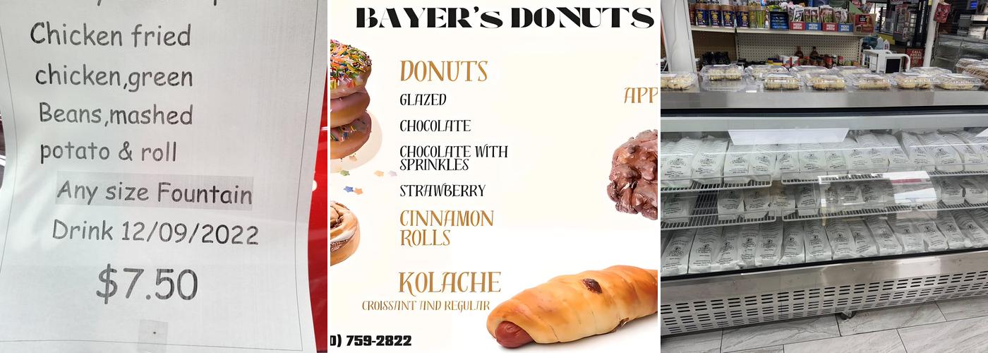 Bayers Bakery Menu