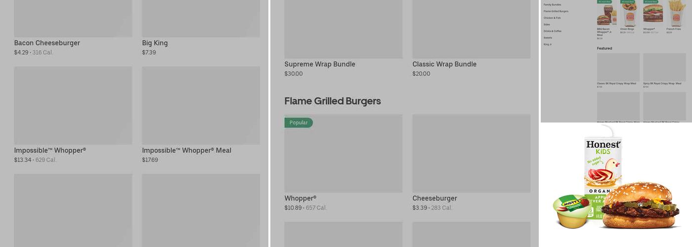 Burger King Menu