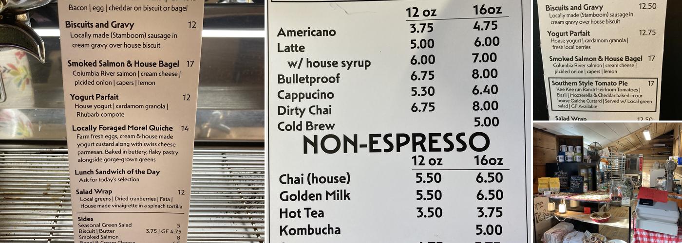 Post Office Coffee Menu