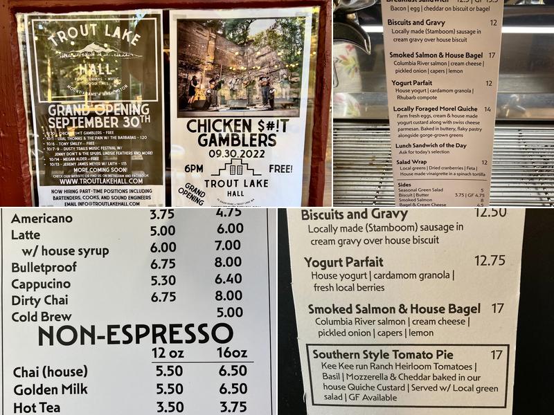 Post Office Coffee Menu