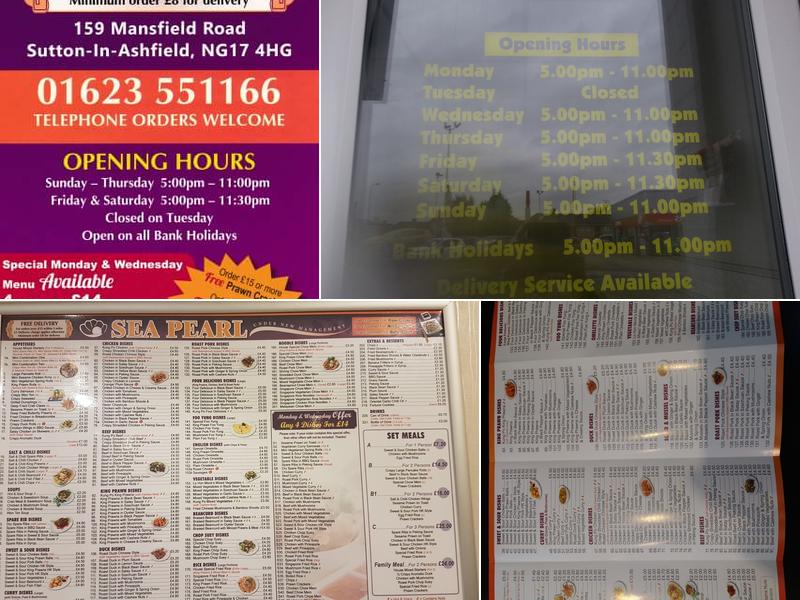 Sea Pearl Menu