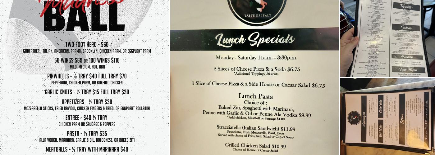 Nunzio's Taste of Italy Menu