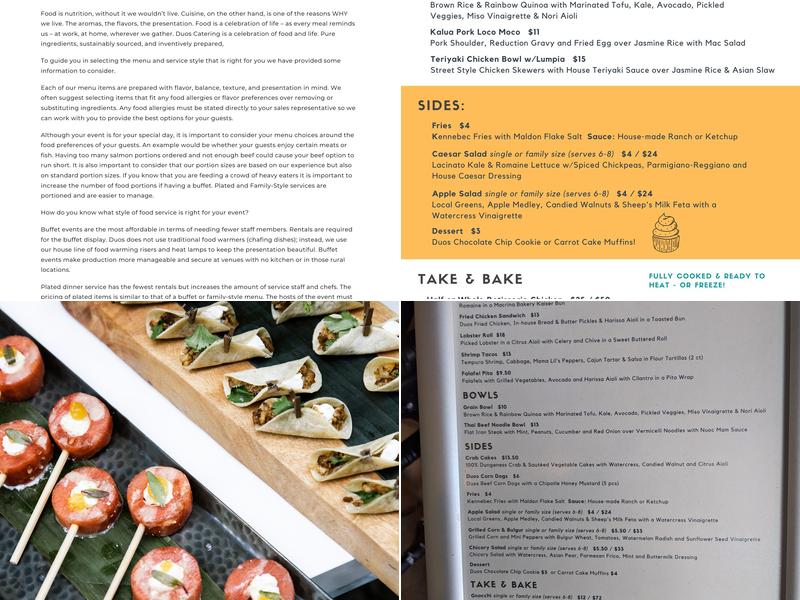 Duos Catering Menu