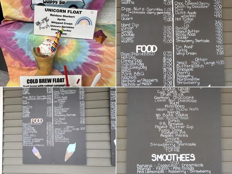 Merrill Whippy Dip Menu