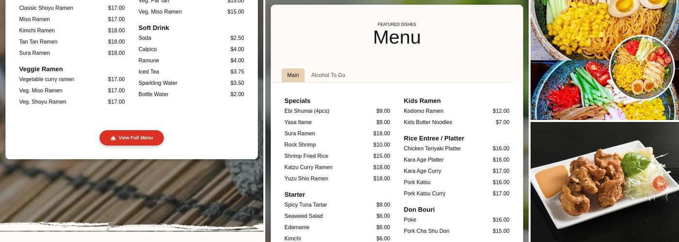 South Slope Ramen Menu