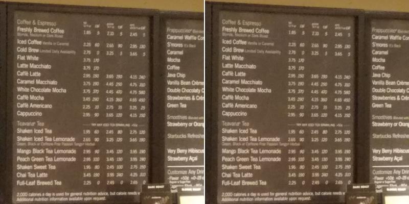 Starbucks Menu