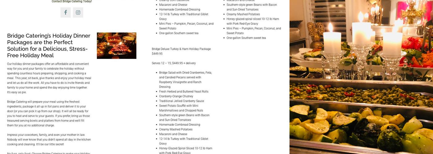 Bridge Catering Menu