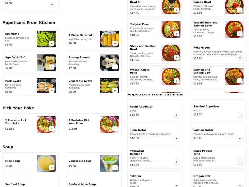 Kealoha Sushi & Poke Bowl Menu