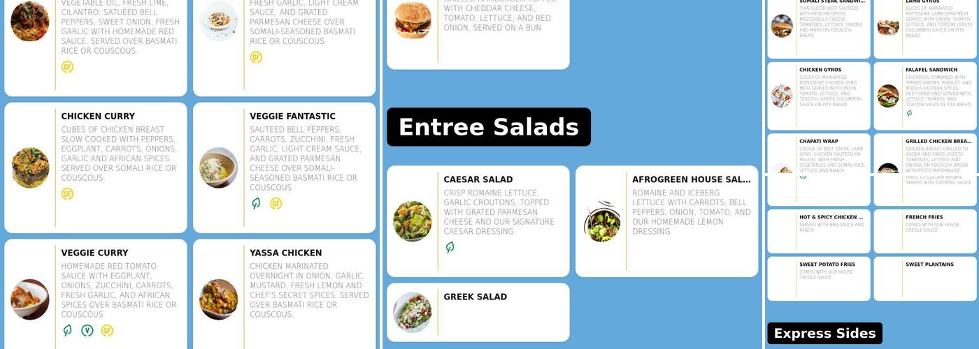 Afro Deli & Grill: Cedar Riverside Menu