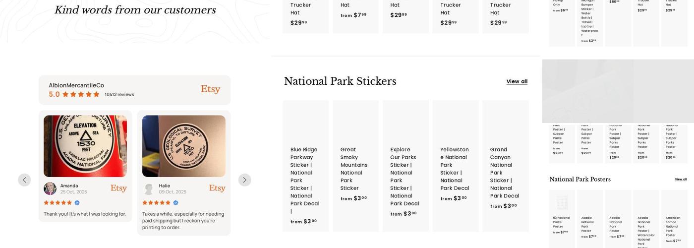 Albion Mercantile Co. Menu