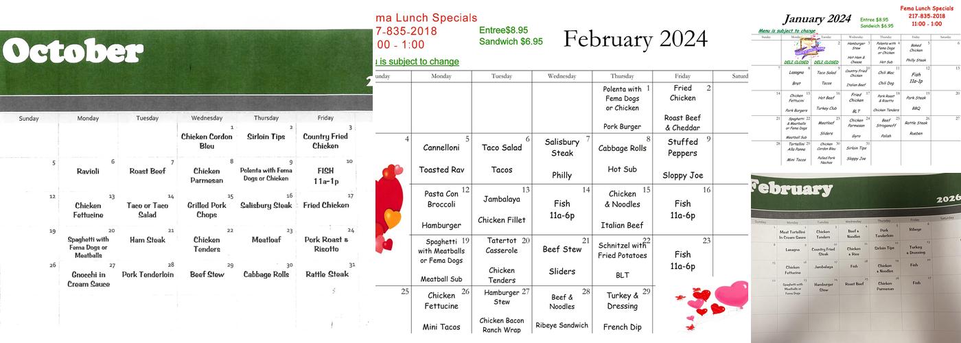 Fema Catering Menu