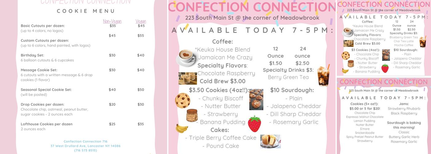 Confection Connection Menu