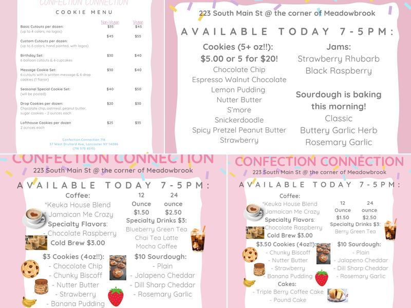 Confection Connection Menu