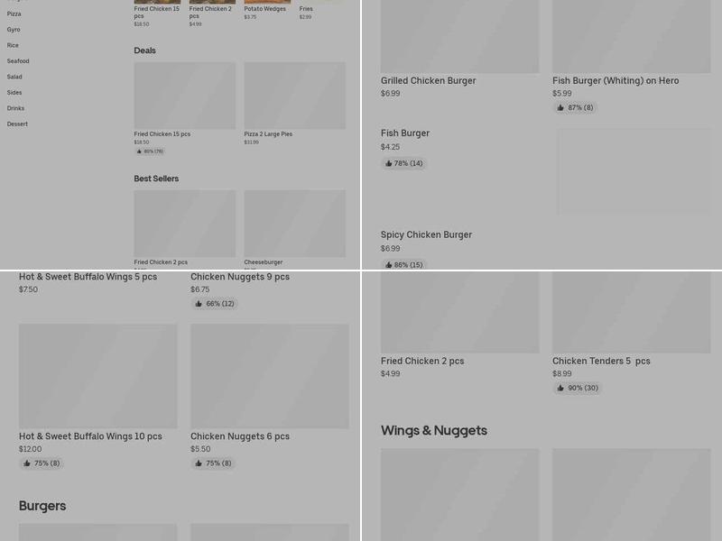 75St Crown Chicken Menu