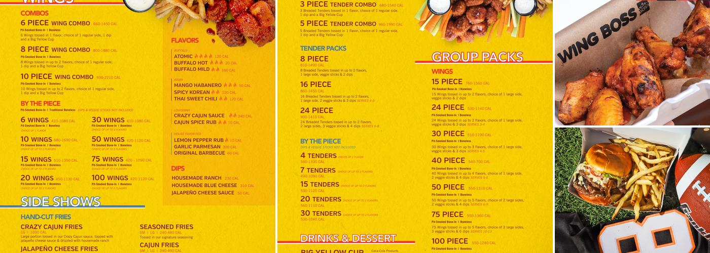 Wing Boss Menu