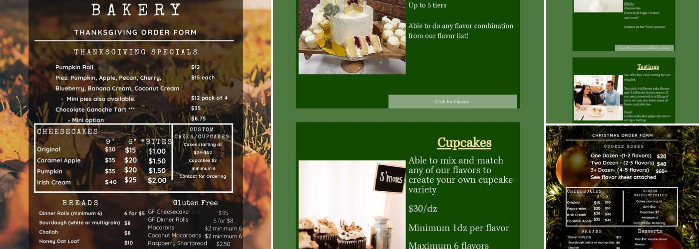The Rustic Nook Bakery Menu
