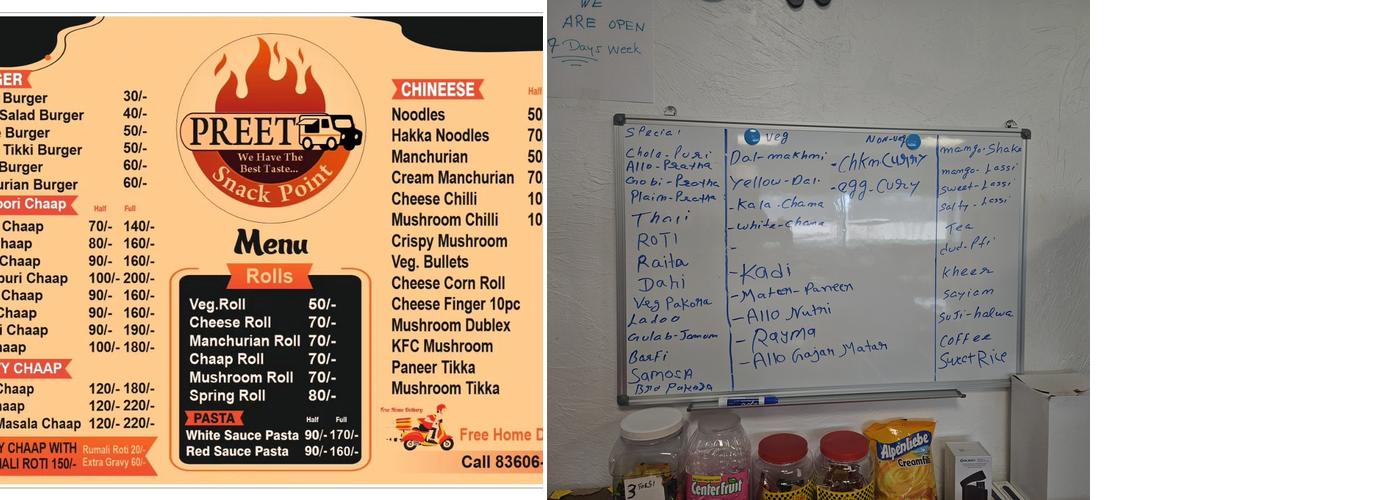 Preet Dhaba Menu