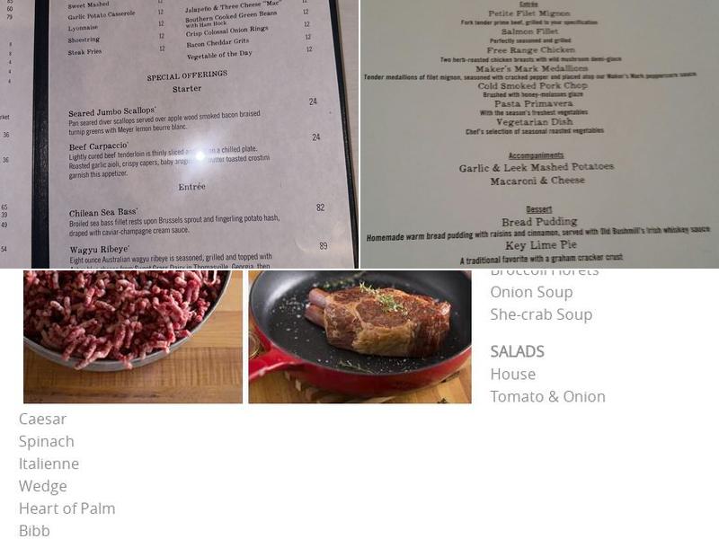 Humphrey's Prime Cut Shoppe Menu