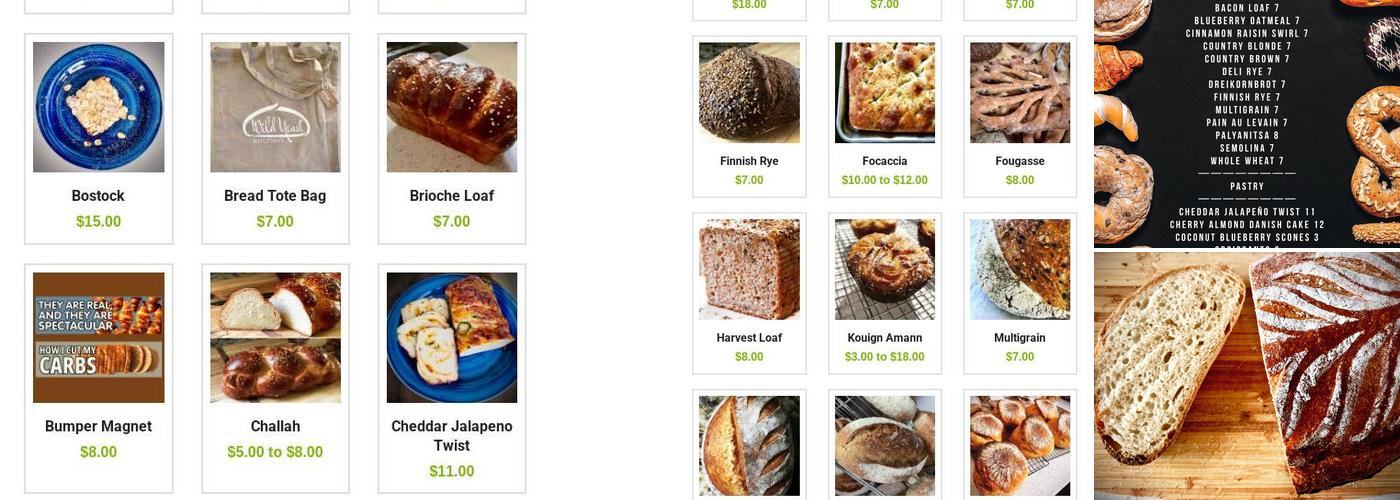 Wild Yeast Kitchen Menu