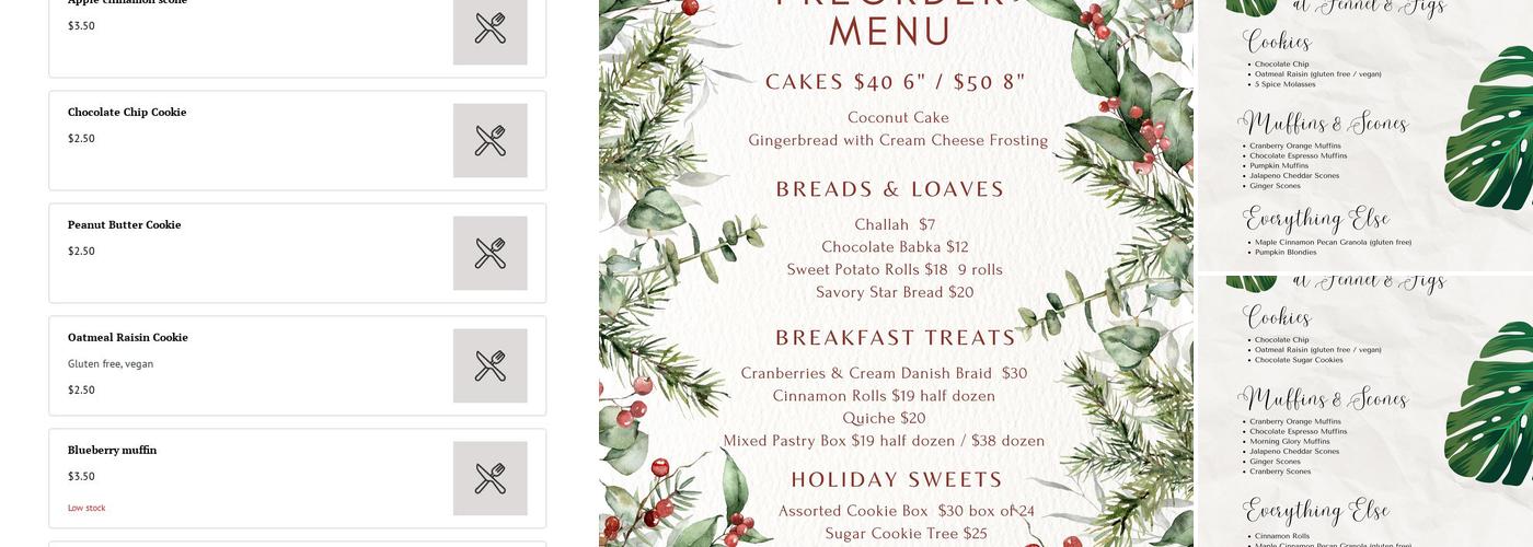 Fennel & Figs Bakery Menu