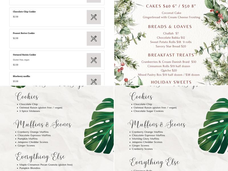 Fennel & Figs Bakery Menu