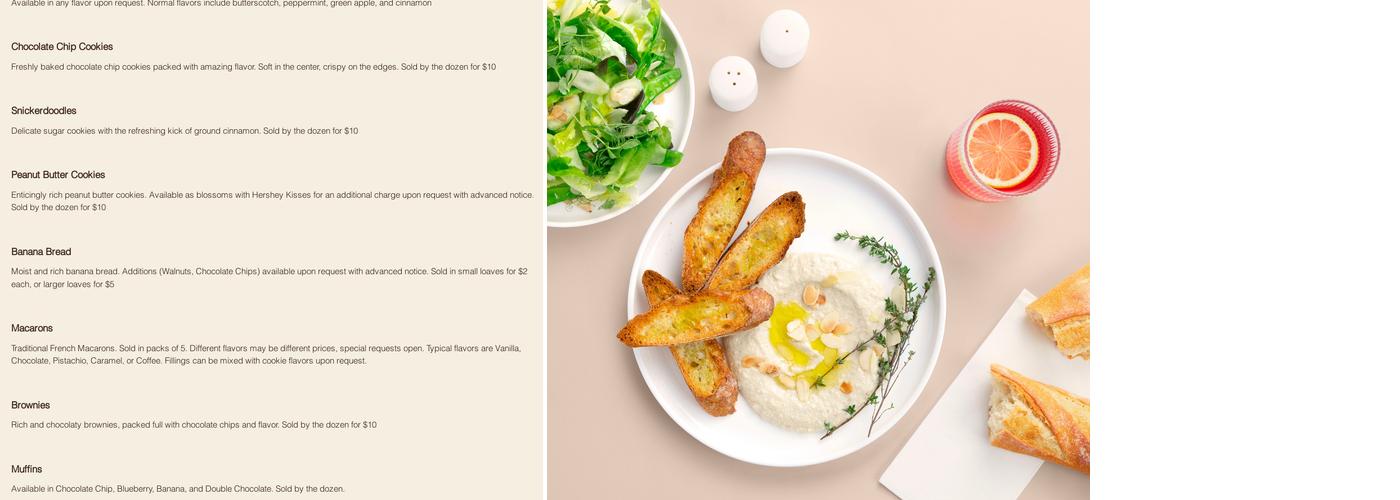 Sass's Sweets Menu